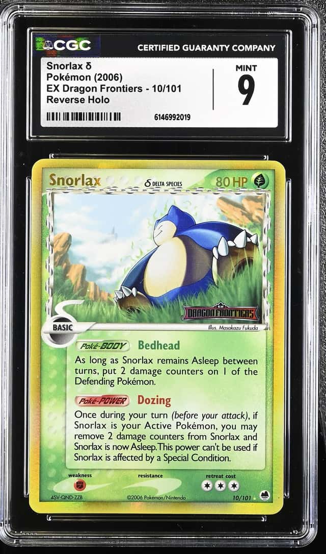 2006 Pokémon Snorlax δ Reverse Holo EX Dragon Frontiers 10/101 CGC 9