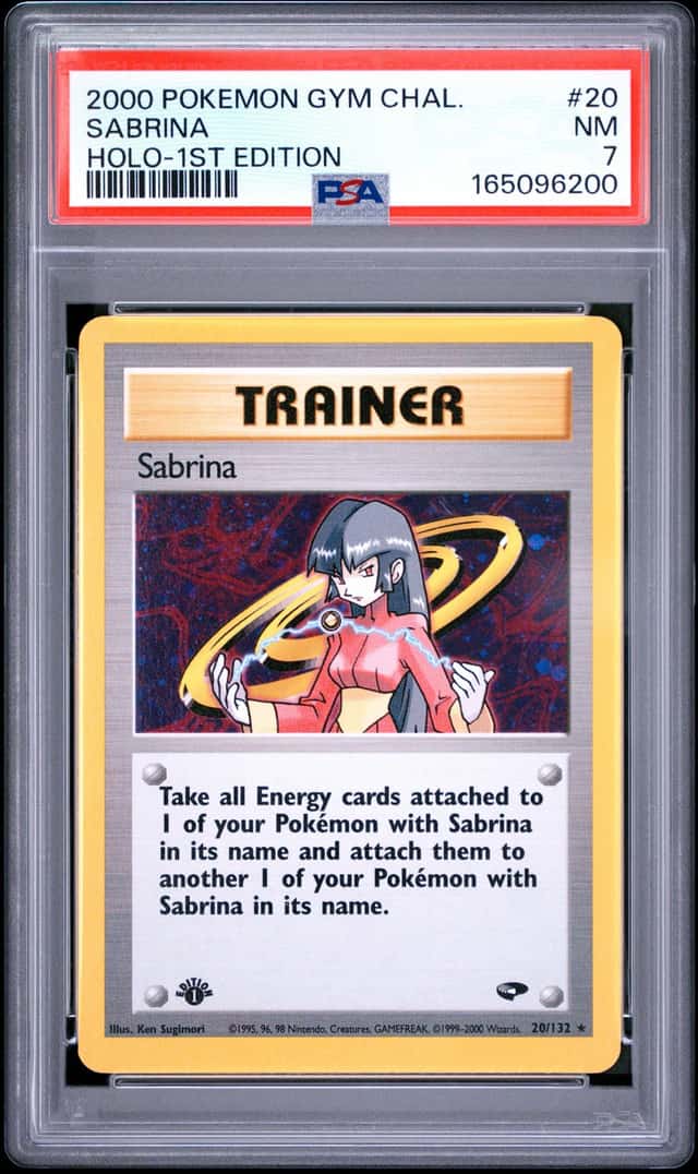 2000 POKEMON GYM CHALLENGE HOLO-1ST EDITION #20 SABRINA PSA 7
