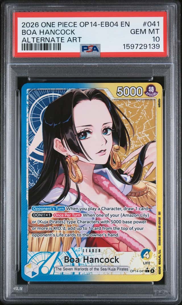 2026 ONE PIECE OP14-EB04-THE AZURE SEA'S SEVEN ALTERNATE ART BOA HANCOCK PSA 10