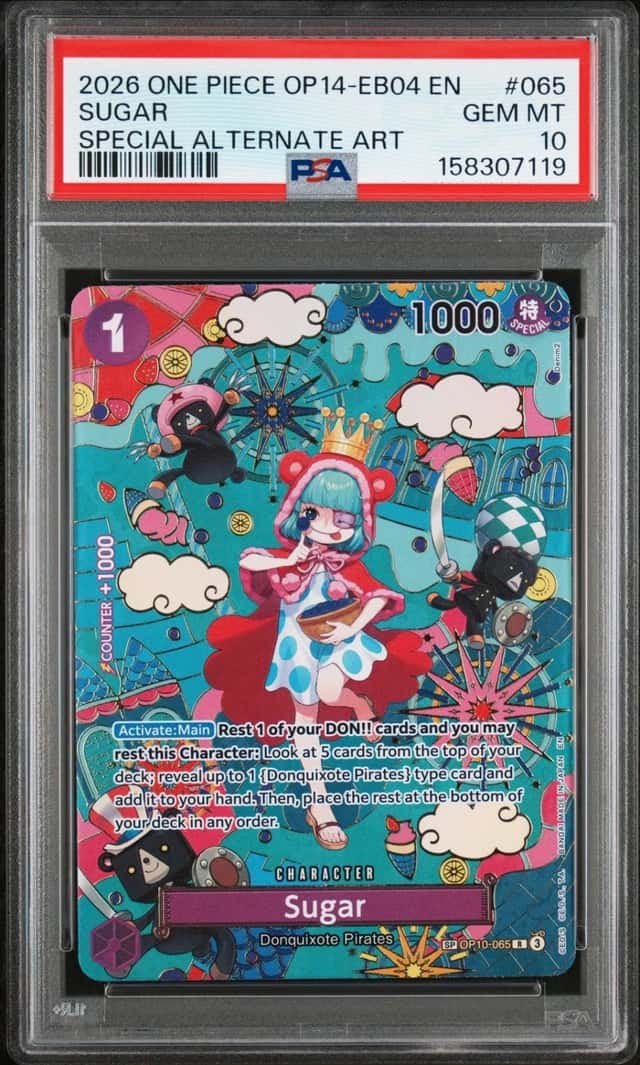 2026 ONE PIECE THE AZURE SEA'S SEVEN SPECIAL ALT ART #065 SUGAR PSA 10
