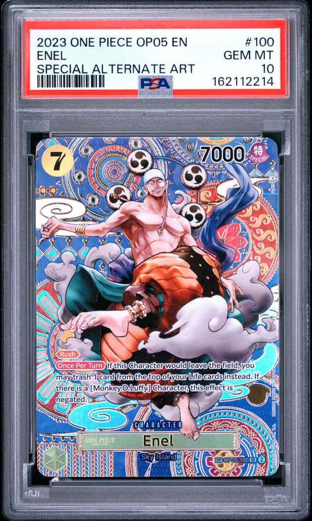 2023 ONE PIECE OP05-AWAKENING OF THE NEW ERA SPECIAL ALTERNATE ART ENEL PSA 10