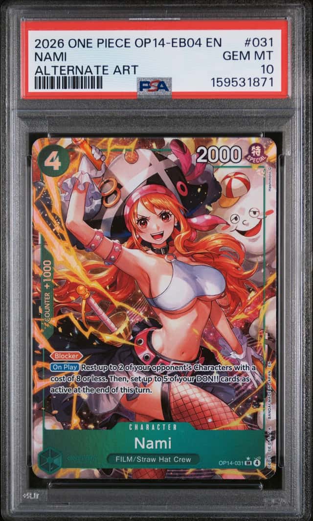 159531871 Nami 2026 One Piece Azure Sea's Seven #OP14-031 Alt Art PSA 10