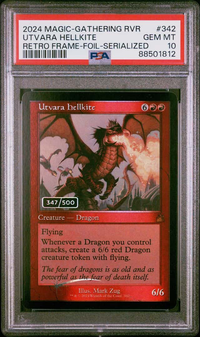 2024 MAGIC THE GATHERING RAVNICA REMASTERED 342 UTVARA HELLKITE FOIL /500 PSA 10
