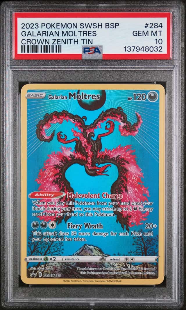 Pokemon 2023 Galarian Moltres SWSH284 Promo Crown Zenith GEM MINT PSA 10