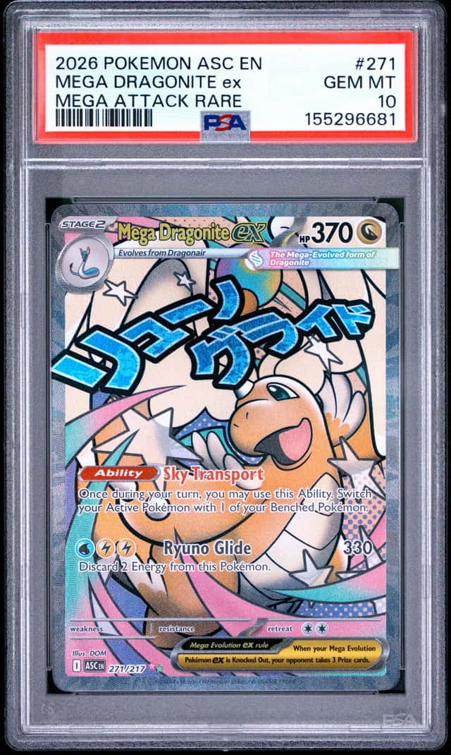 PSA 10 Mega Dragonite EX 271/217 Ascended Heroes Secret Attack Rare POKEMON