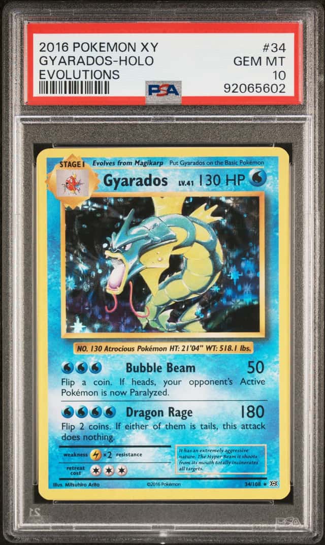 2016 Pokemon TCG Gyarados #34 Pokemon Evolutions PSA 10 Gem Mint