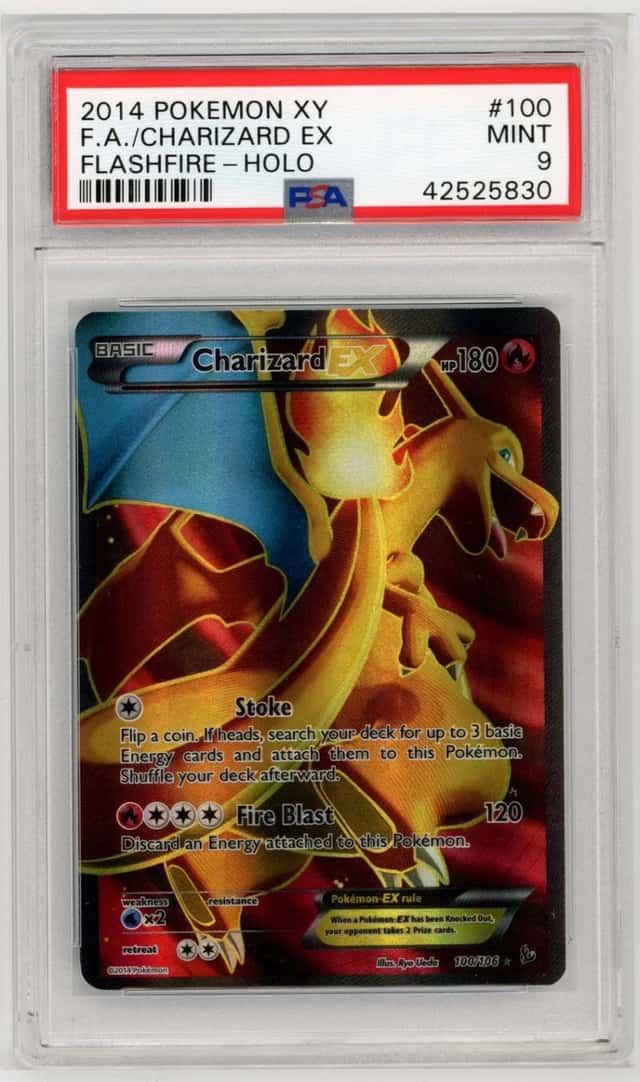 2014 POKEMON XY FLASHFIRE #100 FA/CHARIZARD EX PSA 9