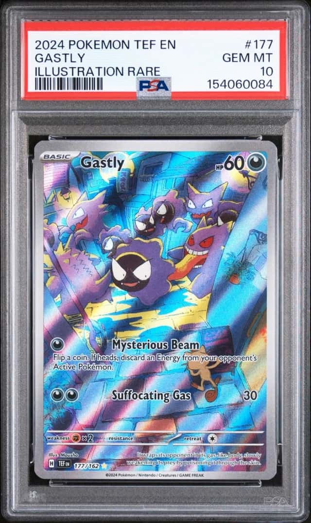 2024 POKEMON TEF EN-TEMPORAL FORCES ILLUSTRATION RARE #177 GASTLY PSA 10