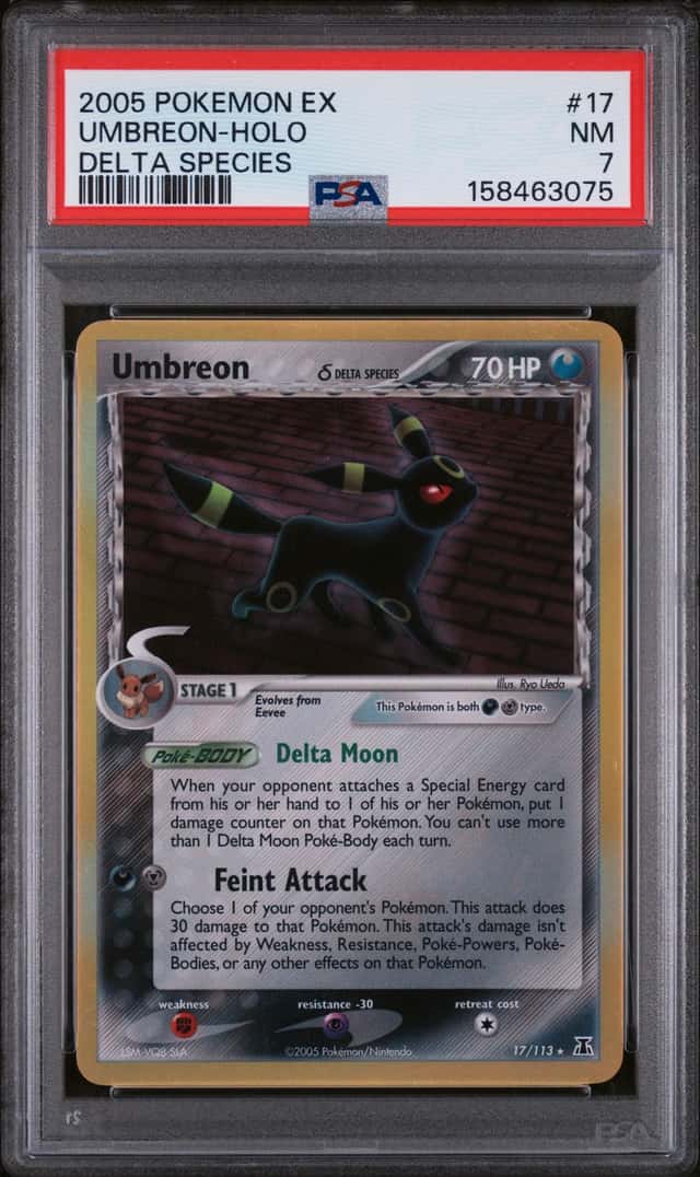 Pokémon TCG EX Umbreon Holo Delta Species 17/113 PSA 7