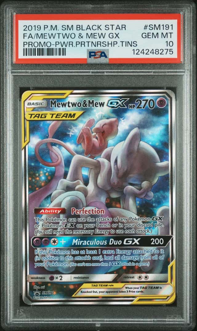 POKEMON MEWTWO & MEW GX 2019 SM BLACK STAR PROMO #SM19 PSA 10 GUARD INCLUDED