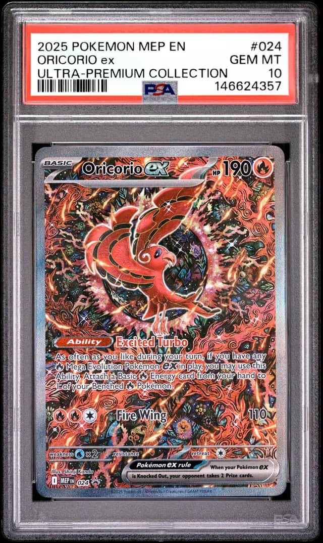 2025 POKEMON MEP EN-ME UPC BLACK STAR PROMO #024 ORICORIO ex PSA 10
