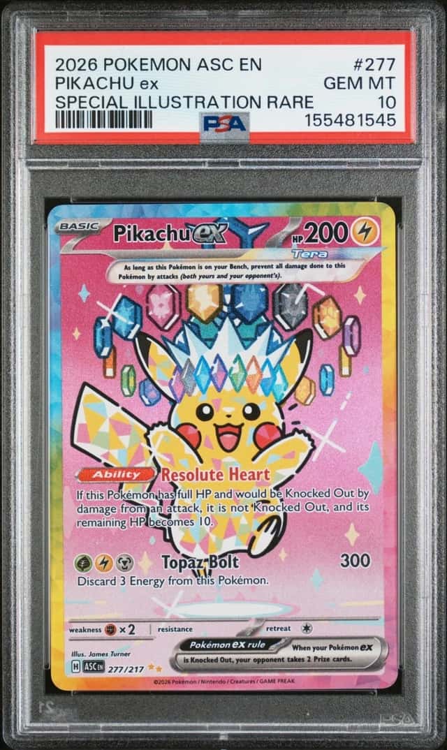 2026 POKEMON ASC EN-ASCENDED HEROES SPECIAL ILLUSTRATION RARE PIKACHU EX PSA 10