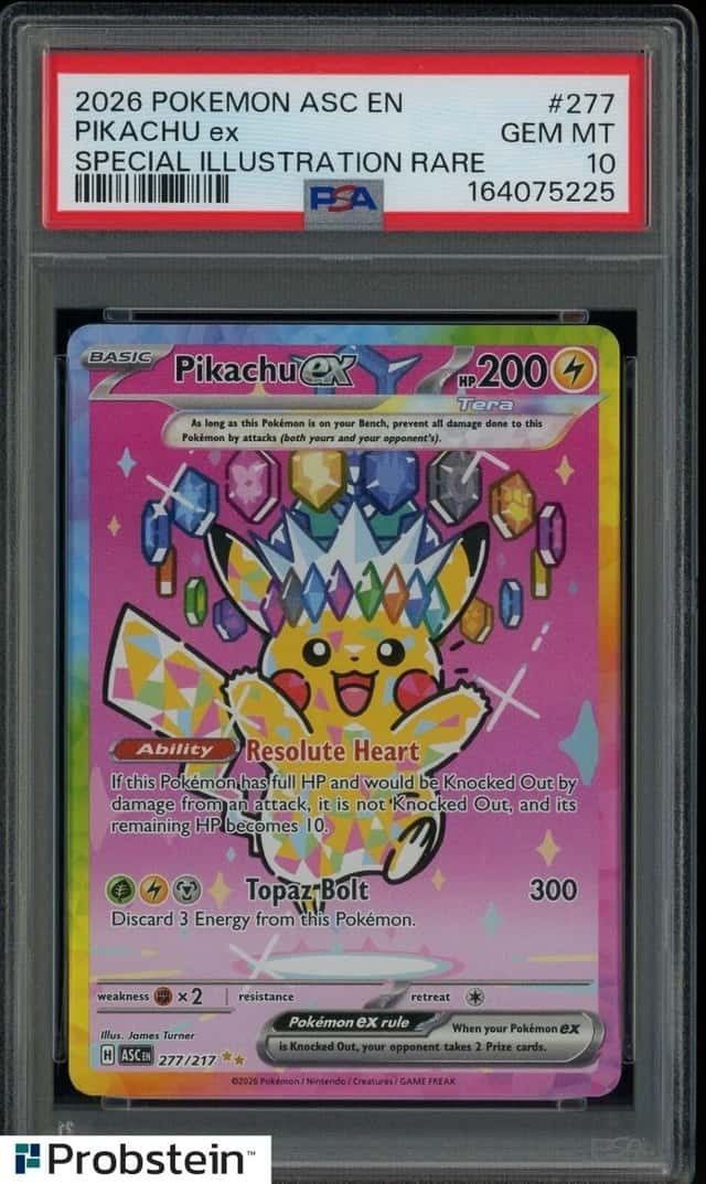 2026 Pokemon ASC EN Special Illustration Rare #277 Pikachu ex PSA 10 GEM MINT