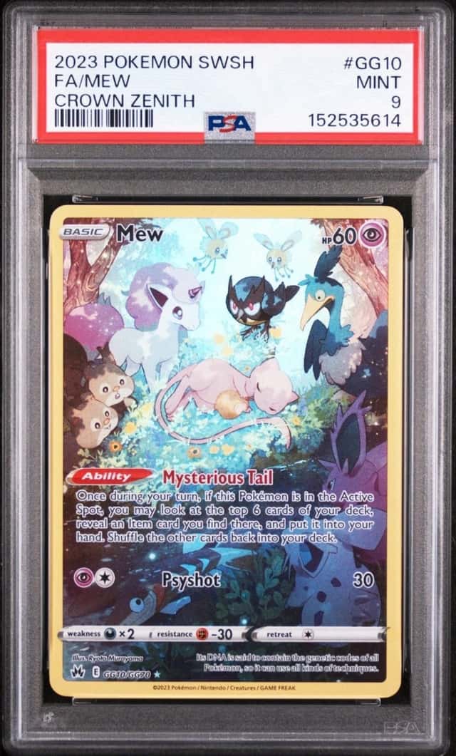 Mew GG10 PSA 9 Mint Holo Crown Zenith Pokemon Card 🔥🔥
