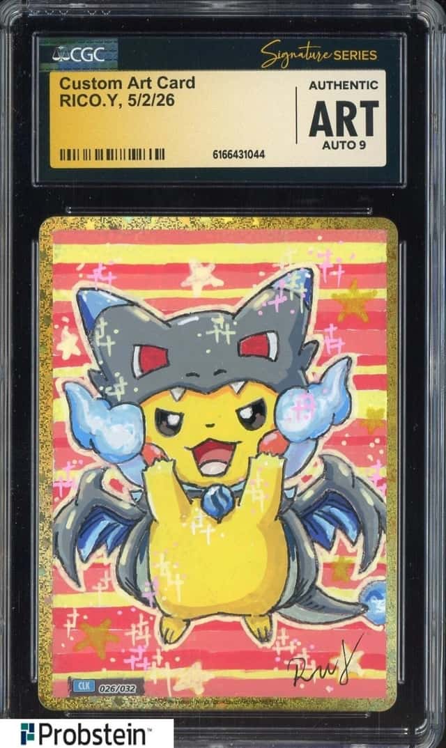 Rico. Y Signed Sketched Pokemon JPN Custom Art Card CGC Authentic AUTO 9