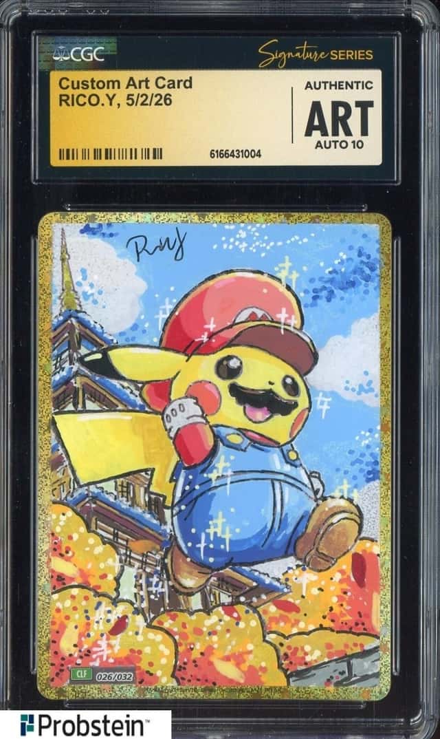 Rico. Y Signed Sketched Pokemon JPN Custom Art Card CGC Authentic AUTO 10