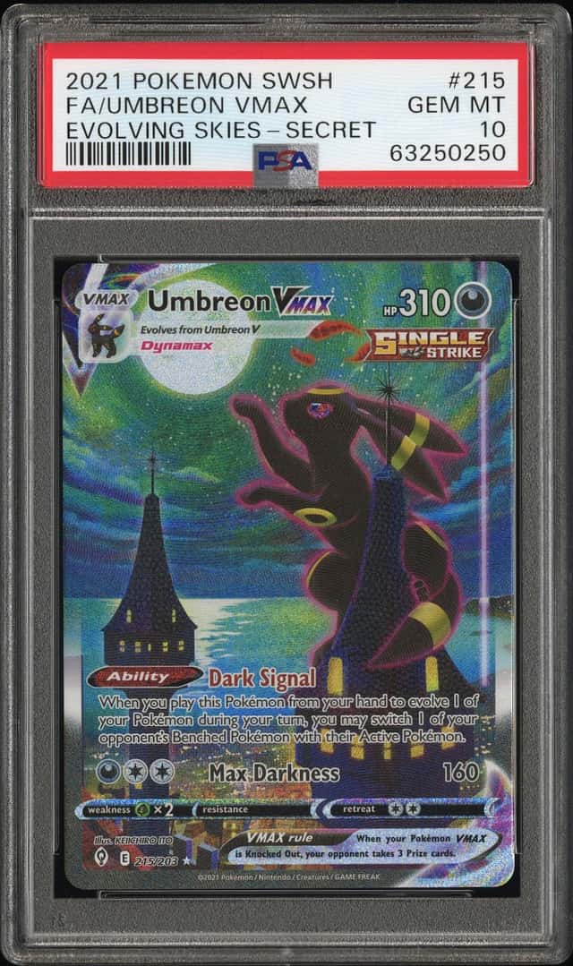 2021 Pokemon SWSH Evolving Skies Umbreon VMAX #215/203 PSA 10 GEM MINT