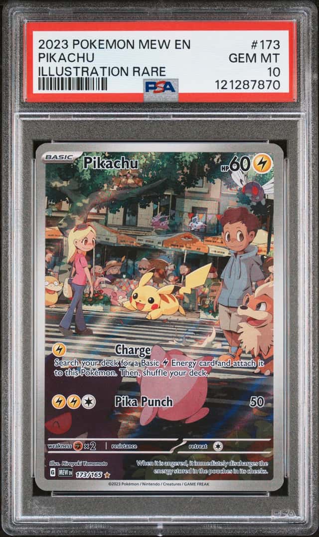 2023 POKEMON MEW EN-151 ILLUSTRATION RARE #173 PIKACHU PSA 10