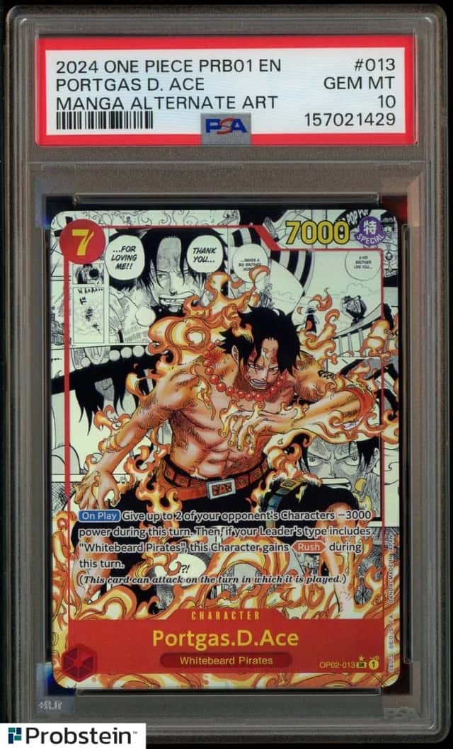 2024 One Piece PRB01 Manga Alternate Art #013 Portgas D. Ace PSA 10 GEM MINT
