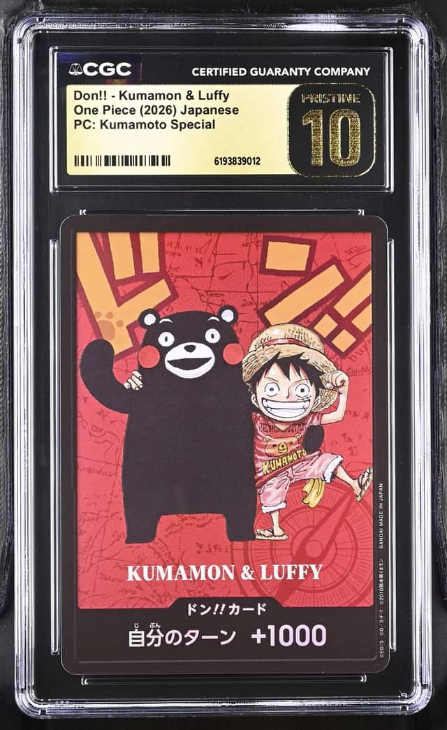 CGC 10 Pristine Don!! Kumamon & Luffy One Piece Japanese PC Kumamoto Special