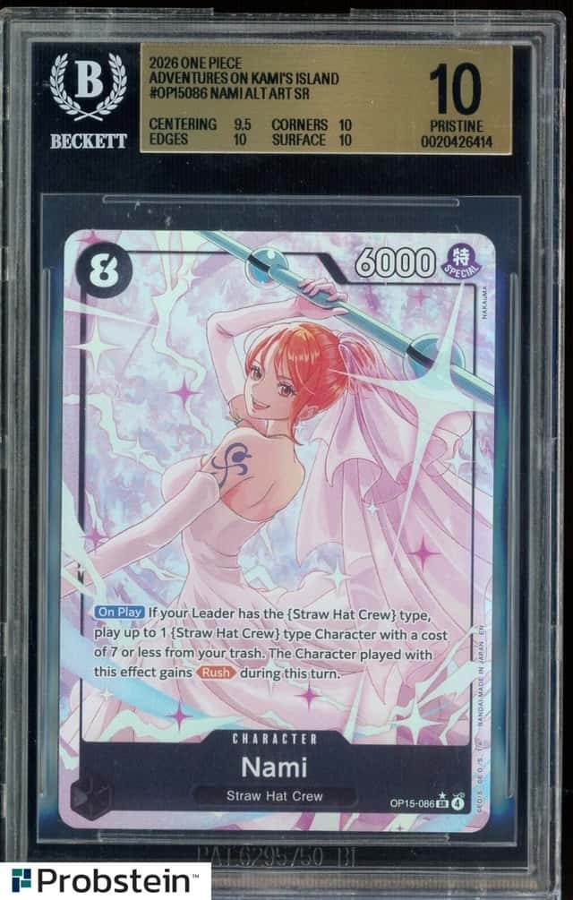 2026 ONE PIECE OP15-EB04 #086 NAMI ALTERNATE ART BGS 10 PRISTINE
