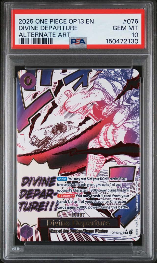 2025 One Piece Carrying On His Will Divine Departure Alt Art #OP13-076 PSA 10