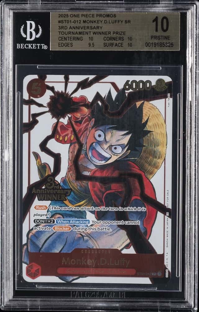 2025 ONE PIECE PROMOS 3RD ANNIVERSARY TOURNAMENT MONKEY D. LUFFY BGS 10