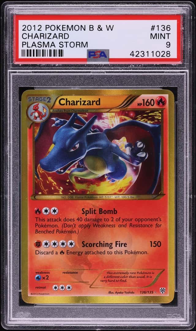 2012 Pokemon Black & White Plasma Storm Charizard #136 PSA 9 MINT