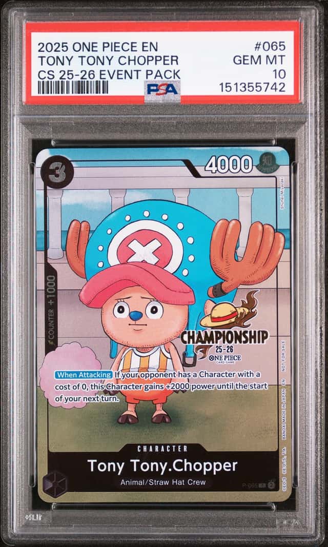 2025 One Piece EN CS 25-26 Event Pack #065 Tony Tony Chopper PSA 10 GEM MINT