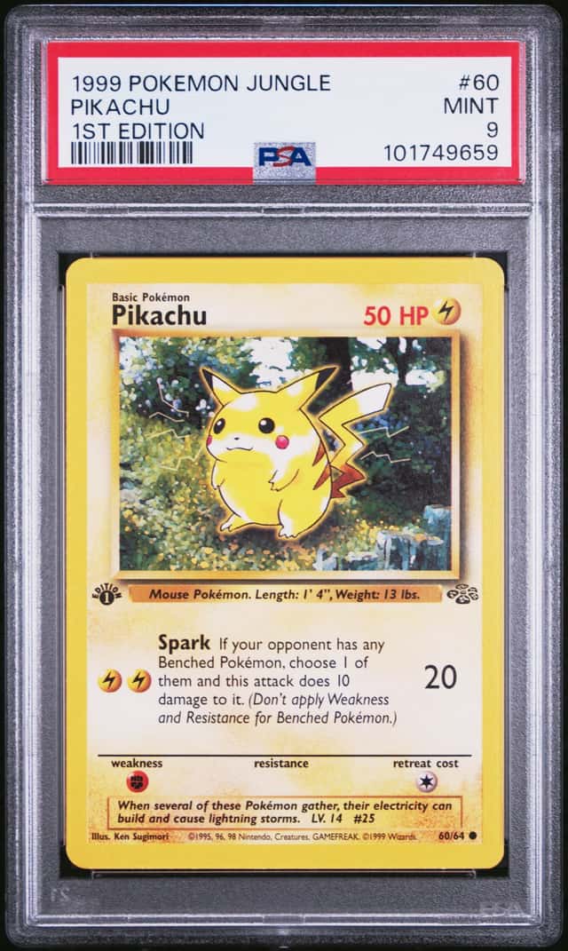 1999 Pokemon Jungle Pikachu - 1st Edition- PSA 9 - Mint  60/64 Genuine