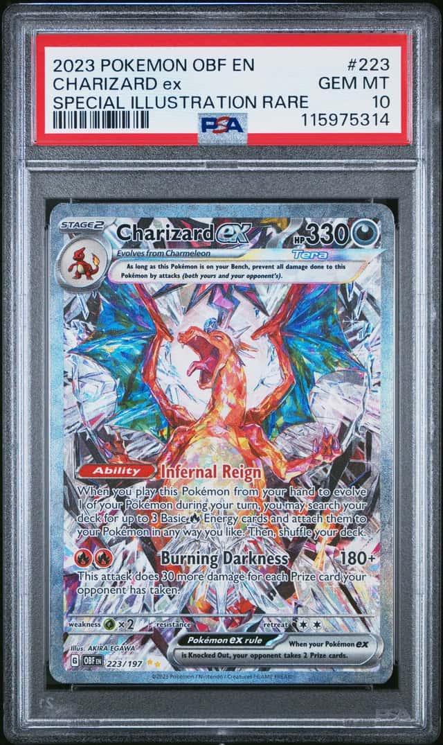Charizard ex 223/197 SV03 Obsidian Flames Special Illustration Rare Holo PSA 10