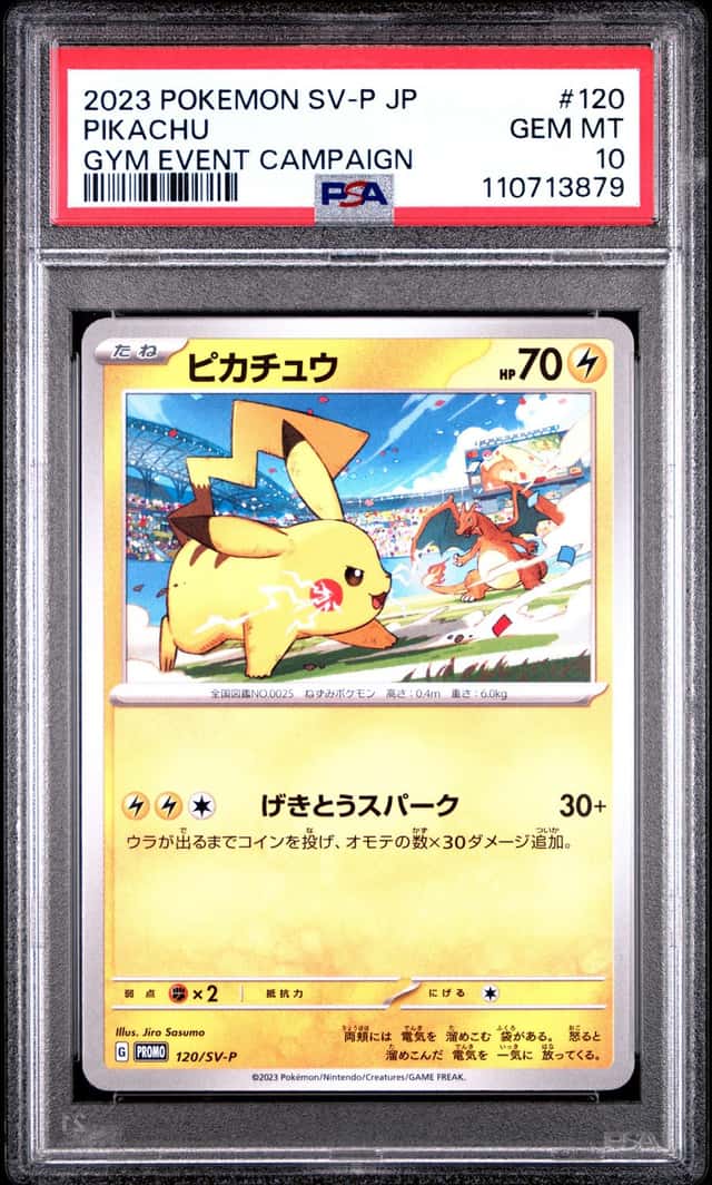 PSA 10 Pikachu 120/SV-P Japanese Promo Gym Event Charizard 2023 Pokemon Card TCG
