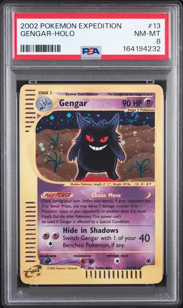 2002 POKEMON EXPEDITION #13 GENGAR-HOLO PSA 8