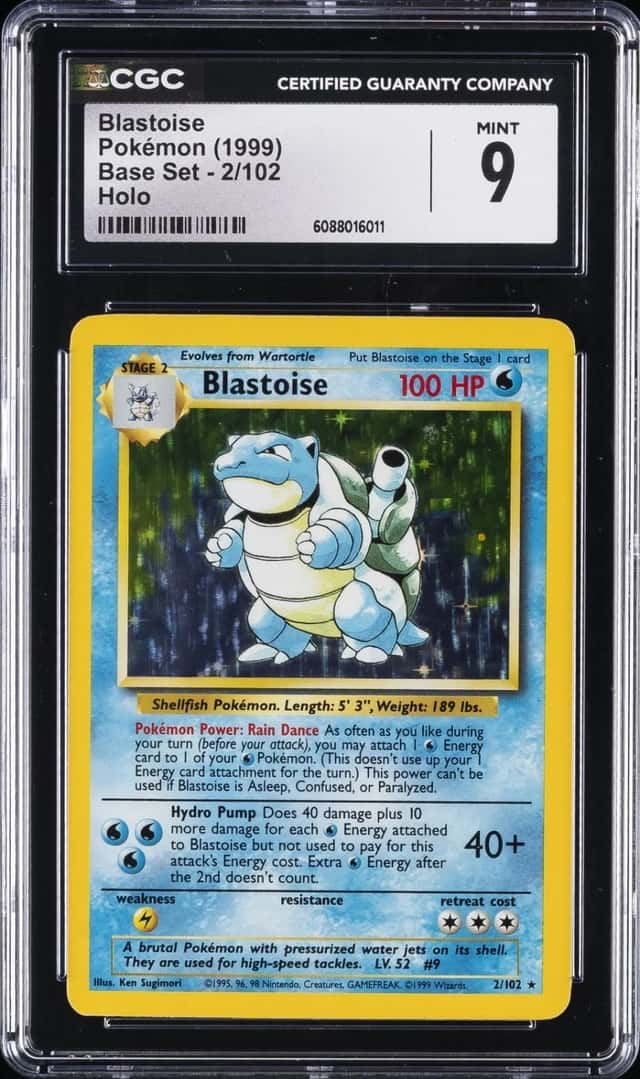 1999 POKEMON BASE SET #2 BLASTOISE CGC 9