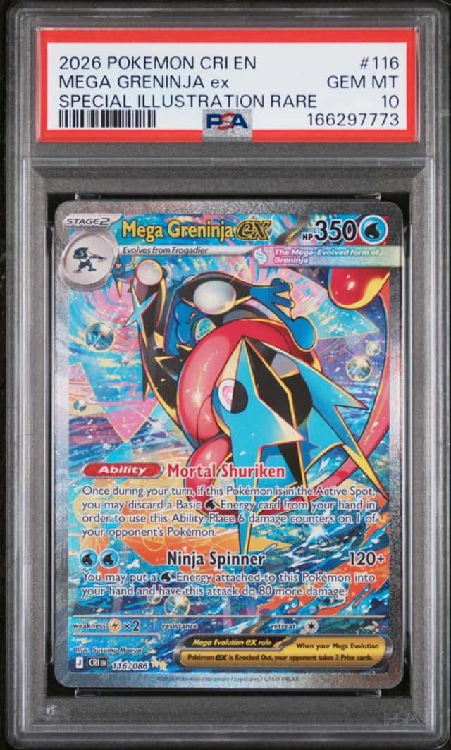 2026 POKEMON CHAOS RISING SPECIAL ILLUSTRATION RARE #116 MEGA GRENINJA EX PSA 10