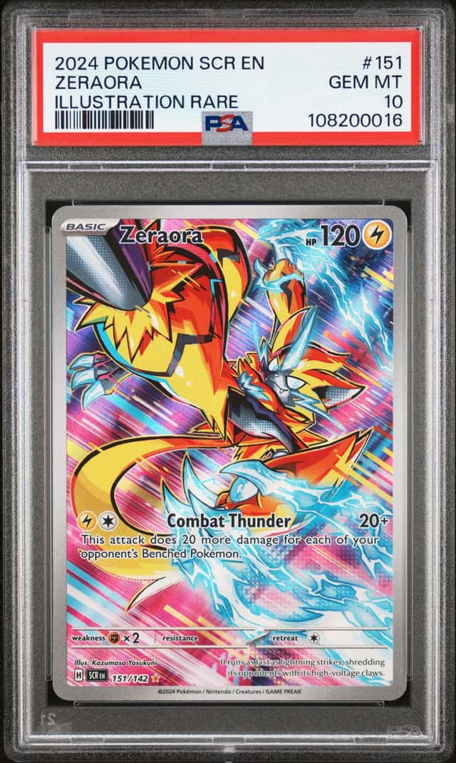 Pokemon 2024 Zeraora 151/142 Illustration Rare Stellar Crown GEM MINT PSA 10