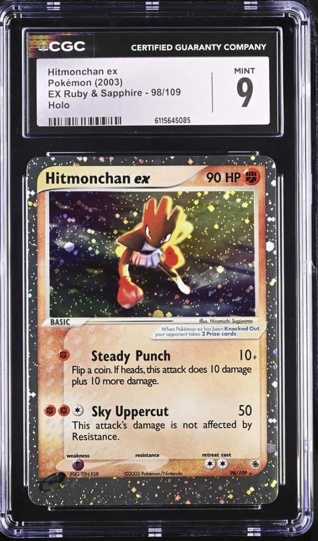 2003 Pokémon Hitmonchan ex Holo EX Ruby & Sapphire #98 CGC 9