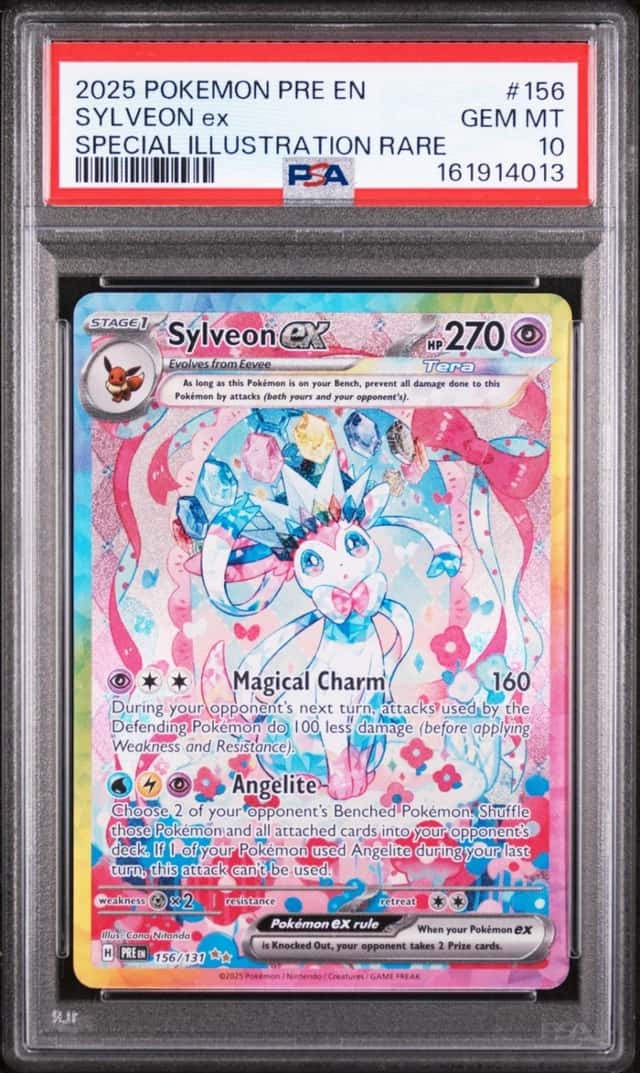 2025 POKEMON PRISMATIC EVOLUTIONS SPECIAL ILLUSTRATION RARE SYLVEON EX PSA 10