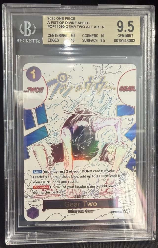 Gear Two Alternate Art OP11-080 a Fist of Divine Speed English BGS Gem Mint