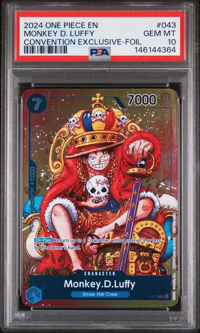 2024 ONE PIECE PROMOS CONVENTION EXCLUSIVE-FOIL #043 MONKEY D. LUFFY PSA 10