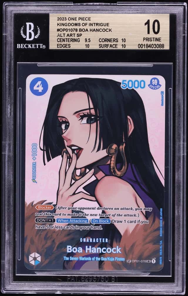 2023 One Piece Kingdoms Of Intrigue SP Alt Art Boa Hancock #OP01-078 BGS 10 PRISTINE