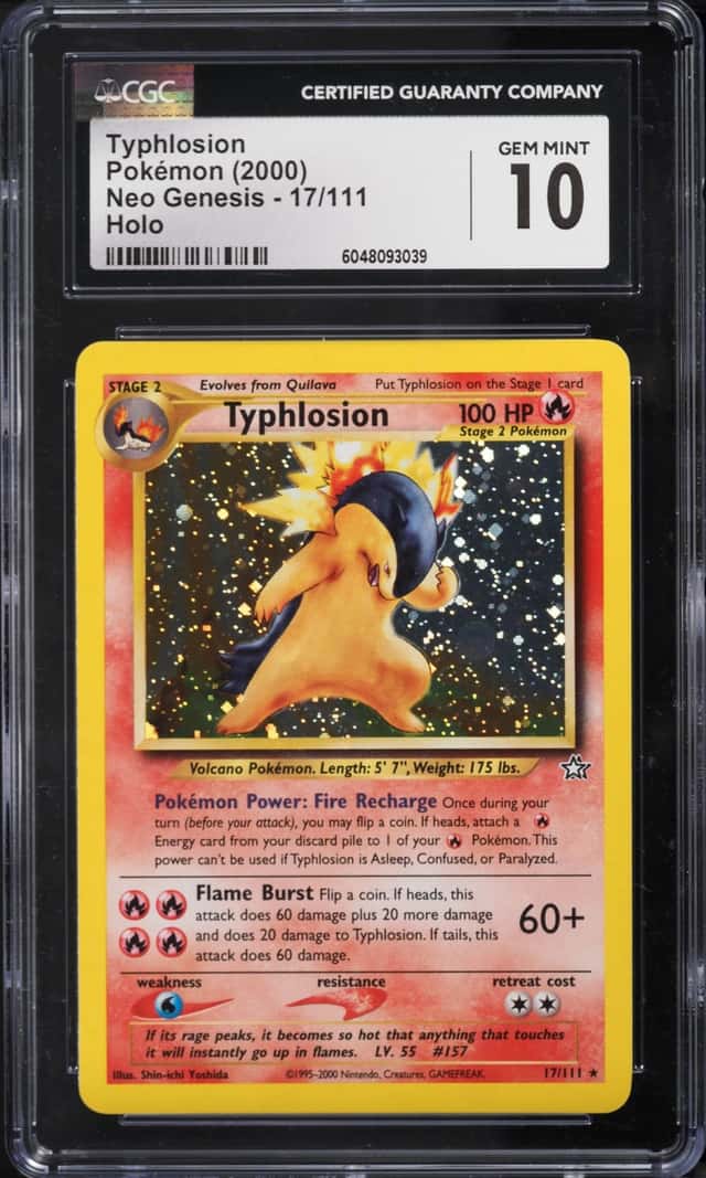 2000 Pokemon Neo Genesis Holo Typhlosion #17 CGC 10 GEM MINT