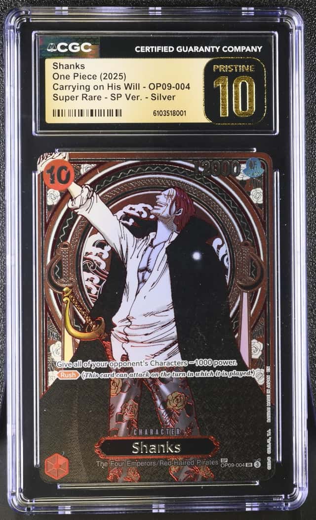 2025 One Piece Carrying On his Will OP09-004 Shanks SP Silver CGC 10 PRISTINE