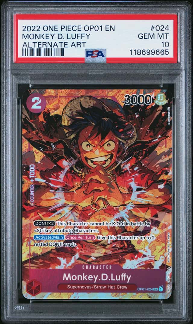 Monkey D. Luffy 024 Alternate Art One Piece Op01 Romance Dawn One Piece PSA 10