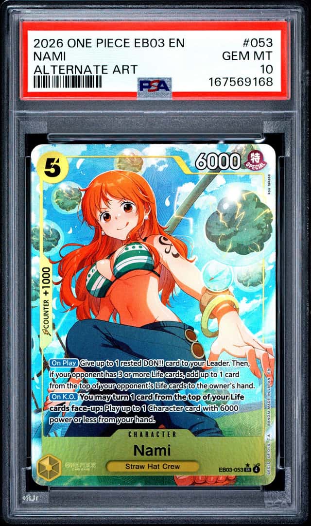 2026 ONE PIECE EB03-EXTRA BOOSTER HEROINES EDITION ALT ART #053 NAMI PSA 10
