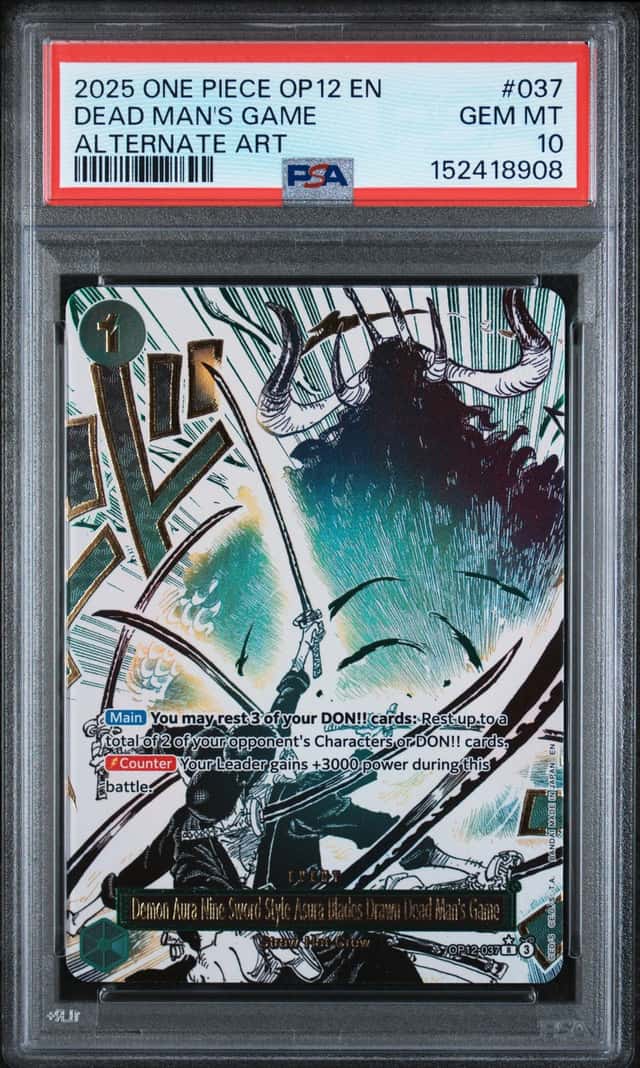 2025 One Piece OP12 En Alternate Art #037 Dead Man's Game PSA 10 GEM MINT