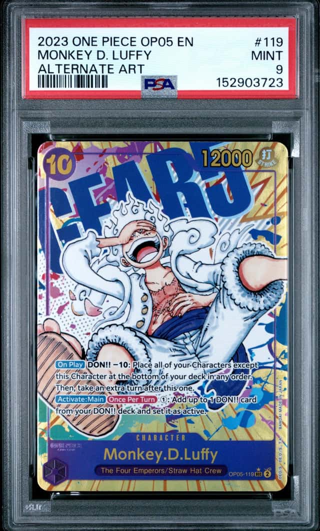 2023 ONE PIECE OP05-AWAKENING OF THE NEW ERA ALTERNATE ART MONKEY D. LUFFY PSA 9