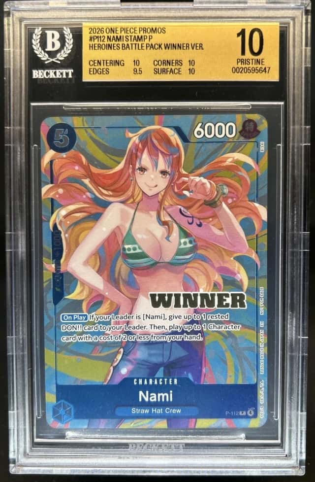 2025 One Piece Nami Stamp Heroines Battle Pack Winner #P-112 BGS 10 Pristine