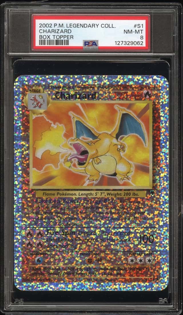 Charizard Reverse Holo #S1 2002 Pokemon Legendary Coll. Box Topper PSA 8