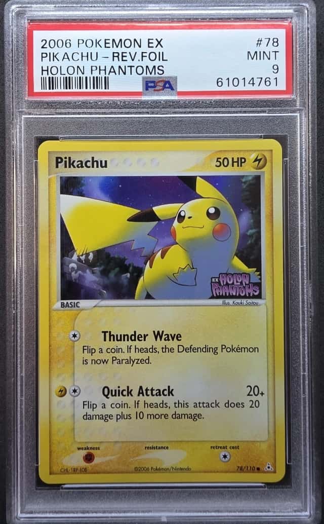 2006 POKEMON EX PIKACHU 78 EX HOLON PHANTOMS REVERSE HOLO PSA 9 RARE VINTAGE 
